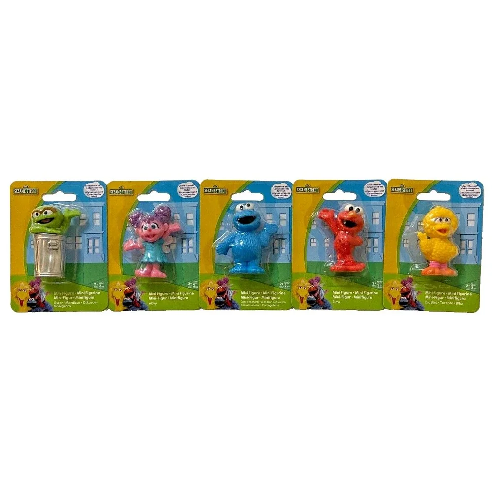 SESAME STREET Mini Figure Set of 5 Oscar Abby Cookie Monster Elmo Big‎ Bird